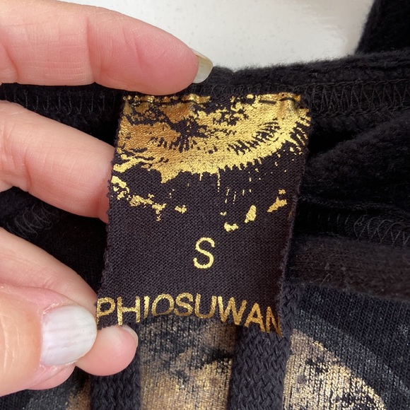 Cropped hoodie black and gold moon πππ - Picture 6 of 11